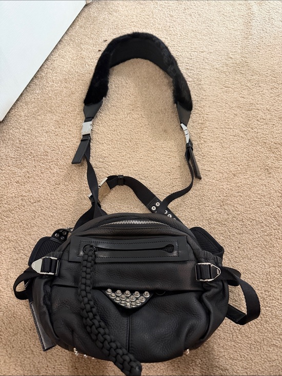 Alexander Wang Handbags - Alexander Wang Black Women's Leather Crossbody Bag belt Bag with mink orig 1500$